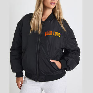 Wholesale High Quality 100% polyester women's varsity jacket custom DTF printed logo streetwear comfortable hip hop man jacket - Product Image 1