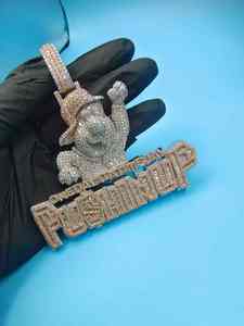 Colgante Personalizado de Plata 925 Estilo Hip Hop con Diamantes de Imitación, Joyería Fina Chapada en Rodio/Oro de 14K, Dijes Unisex - Product Image 3