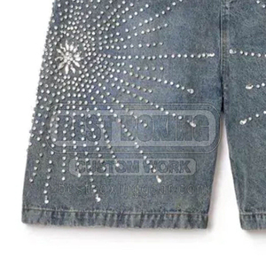 Made Pakistan prix de gros strass Shorts Fitness Wear strass Shorts pour la vente en ligne - Product Image 4
