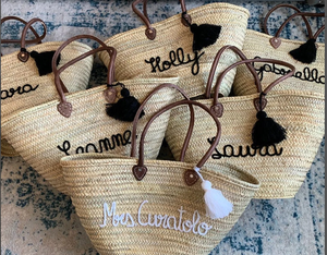 Personalized WEDDING GUEST GIFT Straw Moroccan Basket,bridal <b>Shower</b> <b>Bags</b>,customized Straw <b>Bags</b>,custom Beach <b>Bag</b> - Product Image 1