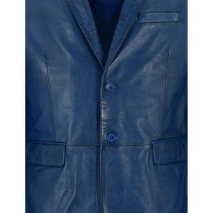 Blazer en cuir pour homme, col cranté personnalisable, style britannique, veste en cuir mat pour homme, blazer en cuir tendance, OEM - Product Image 3