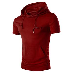 Chaleco con capucha de manga corta para hombre, sudadera de entrenamiento para gimnasio, Fitness, correr, culturismo, ropa deportiva, Jersey - Product Image 5