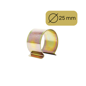 Clip à ressort de qualité italienne, diamètre 25 mm, attache pour couverture de serre, type Omega, pour tube de 27 mm de diamètre, en acier trempé galvanisé - Product Image 1