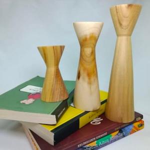 Portavelas de Madera Ecológico Personalizable, Hecho a Mano, Forma Geométrica, Tacto Real, Alta Calidad, Decorativo para Hogar y Oficina - Product Image 2