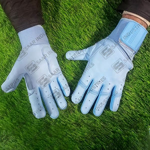 Gants d'entraînement de baseball en cuir de vachette 100% véritable conception de manchette longue taille adulte gants de frappeur taux d'usine - Product Image 1