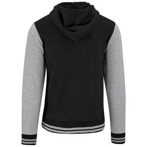 Men 100% Polyester <b>Fleece</b> Hooded Varsity Hoodie Windproof Eco-Friendly Breathable Stand Collar Front Logo Winter - Product Image 3