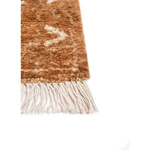 Tapis en laine noué à la main Erbe beige et marron AKWL-1601 à motif géométrique pour salon, entrée, couloir, puzzle pour adolescents - Product Image 4