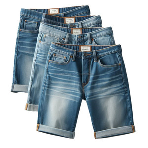 Pantalones cortos de mezclilla de cintura media con estilo hechos a medida, tela tejida transpirable, varios colores teñidos, ropa de calle informal de alta calidad, ligera - Product Image 3