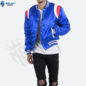 แจ็คเก็ตวาร์ซิตี้ผู้ชาย ผ้าซาตินไหม ระบายอากาศ กันลม คอตั้ง สีและโลโก้สั่งทำได้ ผลิตในปากีสถาน บริการ OEM ขายดี - Product Image 2