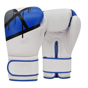 Gants de boxe en cuir PU tendance, couleur blanche et design imprimé, gants de boxe Muay Thai et MMA pour adultes - Product Image 1