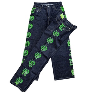 Pantalones vaqueros apilados para hombre, ropa informal estilo Hip Hop de algodón pesado, personalizados de fabricante - Product Image 5