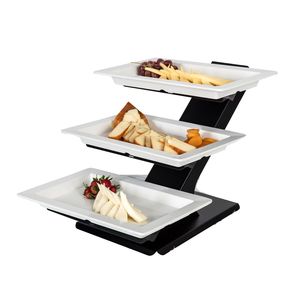 Étagère / Meuble buffet - Acier inoxydable thermolaqué et mélamine - Noir - incl. 3 bols en mélamine 320x530mm - Product Image 3