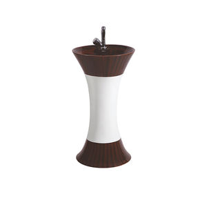 Pedestal de lavabo duradero de diseñador de cerámica blanca de artículos sanitarios de suministro a granel de alta calidad para baños a la venta - Product Image 1
