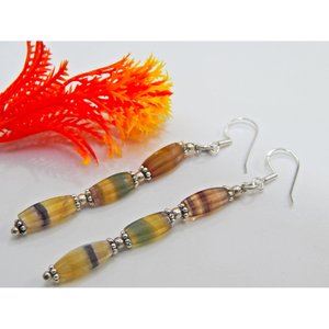 925เงินสเตอร์ลิงต่างหูลูกปัดฟลูออไรต์สำหรับเป็นของขวัญประจำวันเครื่องประดับอัญมณีสำหรับเธอ-E0051-GS แฟชั่น - Product Image 2