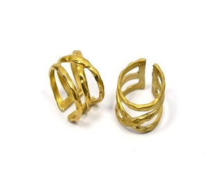 Bague en laiton réglable, design géométrique personnalisé avec placage rhodium, pour les fêtes et accessoire de mode par f s i - Product Image 1