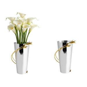 Vase à fleurs de calla luxueux fait à la main, élégant en acier inoxydable et en laiton naturel, décoration d'intérieur, cadeau pour les mariages et les événements - Product Image 2
