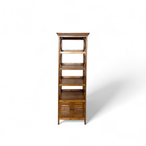 Elegant <b>Solid</b> Teak <b>Wood</b> 2-Door <b>Bookcase</b> Rack for Home Furniture for Living Room Kitchen Bedroom and Dining Room Use - Product Image 1
