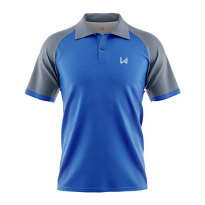 Polo à manches courtes pour homme W4G, décontracté, uni, avec logo brodé sur le devant, anti-rides, tricoté, 100% coton, meilleure qualité, pas de MOQ - Product Image 1