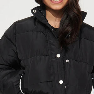 Blouson aviateur classique pour filles en tissu de nylon Design simple Poignets côtelés Fermeture à glissière Idéal pour un usage quotidien Couleur unie Manches complètes - Product Image 6