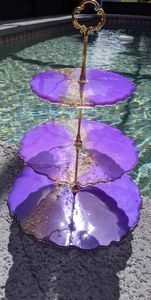 THREE RELATED DISPLAY HANDMADE DIY 3 Tier Round Shape Fruit Tray Epoxy <b>Mold</b> Tea Tray Table <b>Silicone</b> <b>Mold</b> for Resin - Product Image 5