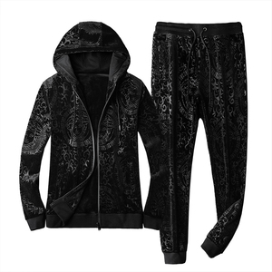 ชุดวอร์มผู้ชาย,เสื้อวอร์มผ้าแคชเมียร์สีพื้นปรับแต่งได้ตามต้องการชุดวอร์ม2ชิ้นหนาแขนยาว2022 - Product Image 1