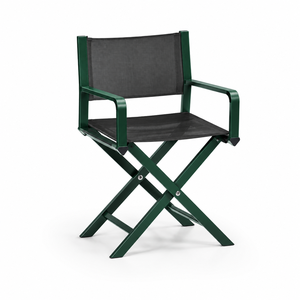 Chaise de juge de tennis, chaise pliante en aluminium avec siège en maille résistant aux intempéries, verte, pour terrains de padel, mobilier de tournoi pour clubs - Product Image 1