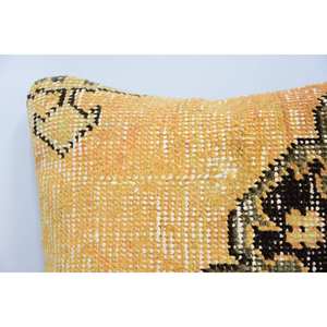 Gold Kantha Patchwork Wool <b>Pillow</b> 12x12 Inch Vintage Embroidered Print Cushion Rustic Home Decorative <b>Throw</b> <b>Pillow</b> for Floor Use - Product Image 2