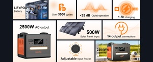 <span class=keywords><strong>Estación</strong></span> de Energí<span class=keywords><strong>a</strong></span> de 2500W y Kit de Panel Solar de 200W, Generador Solar Portátil de 2000Wh para Acampar Fuera de la Red Stock en la UE/EE. UU. - Product Image 4
