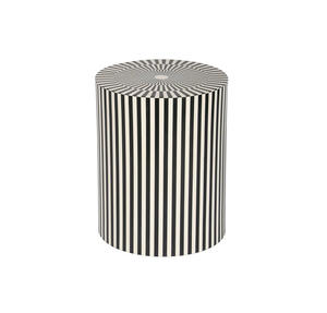 โต๊ะข้างทรงกลมงานเรซิ่นฝังกระดูกอินเดียโบราณสไตล์โมเดิร์น สำหรับห้องนอน บ้าน และห้องออกกำลังกาย ใช้ได้ในห้องนั่งเล่นและโรงแรม - Product Image 1