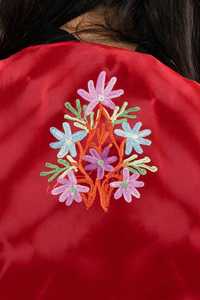 Caftán Georgette de verano bordado a mano con tinte de corbata tres cuartos de talla grande mujeres elegante caftán - Product Image 6