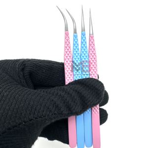 Pince à épiler pour extensions de cils tendance en acier inoxydable, longueur standard, pour salon de beauté, avec manche personnalisé et emballage sur mesure - Product Image 3