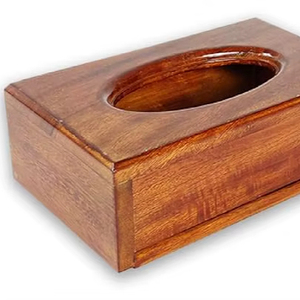 Cubierta de Caja de Pañuelos Multiusos de Madera Rústica Estilo Antiguo, Hecha a Mano, Ecológica, para el Hogar, Hotel, Restaurante - Product Image 1