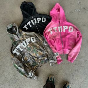 Sudadera con Capucha Extra Grande de Alta Calidad con Bordado de Letras 2025 para Hombre, Ropa Retro Americana, Moda Urbana, Sudadera con Cremallera Unisex - Product Image 1