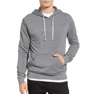 Sweat à capuche en coton éponge surdimensionné, vêtement de rue, polaire épaisse, épaules tombantes, uni, blanc, personnalisé, pour hommes - Product Image 1