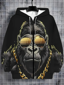 Sudaderas con cremallera con impresión 3D animal de alta calidad para hombres y unisex - Product Image 4