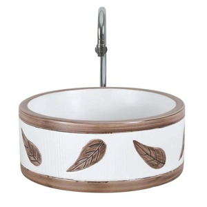 อ่างล้างมือทรงกลมเซรามิกทรงสี่เหลี่ยมขนาดเล็กอ่างล้างมือสำหรับอพาร์ทเมนต์และวิลล่าอ่างล้างมือ - Product Image 4