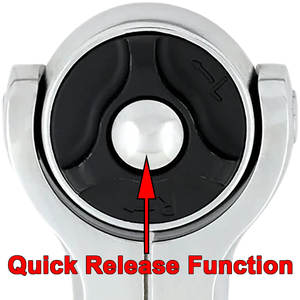 Poignée à cliquet pivotante à tête ronde 72T, à dégagement rapide, avec tige plate et poignée 2K - Product Image 3