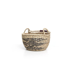 High Quality Bohemian Decorative Bolga <b>Seagrass</b> African <b>Basket</b> Handmade <b>Storage</b> <b>Basket</b> with Handle - Product Image 2
