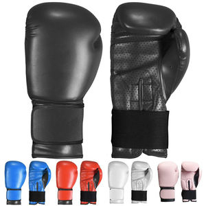 Gants de boxe en cuir Sangles de soutien pour les poignets Kick Boxing Muay Thai Sac d'entraînement de boxe Moufles de sport ajustables - Product Image 1