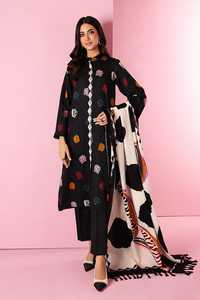 Robe décontractée légère en lin de qualité fine non cousue pour femmes hiver Shalwar Kameez avec tenue de soirée Dupatta - Product Image 6