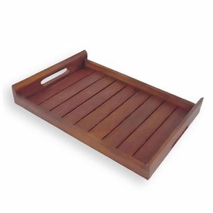 Plateau en bois rectangulaire naturel durable avec surface lisse pour le service de cuisine et la décoration de table du fournisseur indien - Product Image 1