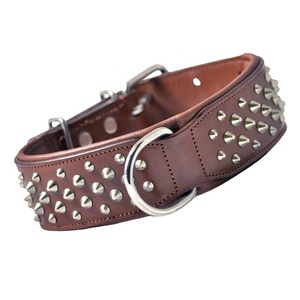 Collar de perro de cuero de la mejor calidad, decoración de tachuelas con punta acolchada suave, personalizado, todos Los tamaños disponibles, proveedor superior, fabricante - Product Image 1