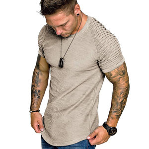 Camiseta de Hip Hop de gran tamaño para hombre de algodón de calidad 100%, diseño de hombro caído liso, camisetas teñidas de ajuste holgado en blanco para hombre - Product Image 2