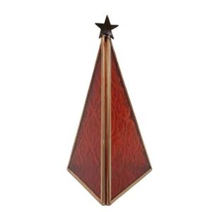 Vente chaude Décoration De Noël En Laiton Et Verre Rouge Décoratif Triangulaire Poli Fini Pour La Maison Et Le Jardin Décor - Product Image 1