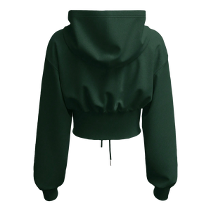 Sweat à capuche en polyester polaire pour femmes à la mode Winter Crop Streetwear avec capuche à col respirant et logo avant Design lavé - Product Image 2