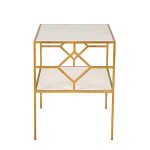 Table basse carrée avec base en fer Quartz Top Design élégant et durable Structure durable Fabricant direct usine - Product Image 3