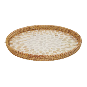 ถาดหวายเวียดนามขายส่ง ฝังมุก ประดับตกแต่ง ถาดเสิร์ฟมุก สำหรับเทศกาลรอมฎอน อีด ของตกแต่งบ้าน งานฝีมือ - Product Image 3