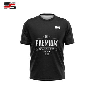 Camiseta de poliéster de algodón liso, camiseta Unisex con estampado personalizado de logotipo en blanco, camiseta de gran tamaño para hombre - Product Image 1
