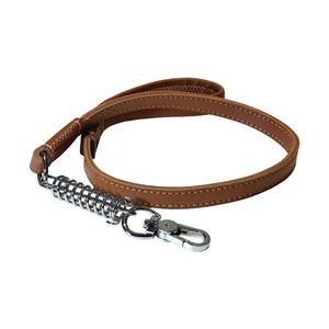 Durable Short Luxury <b>Pet</b> <b>Leash</b> Spring Buckle Genuine Cowhide Leather Dogs OEM Custom Design Direct Factory Supply High Quality - Product Image 2