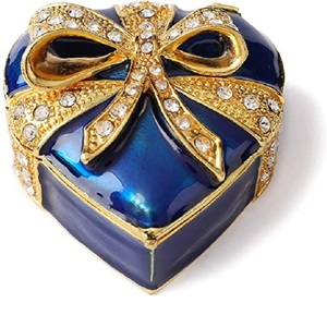 New Design Metal Jewelry <b>Box</b> <b>Heart</b> <b>Shaped</b> Earring Keepsake <b>Box</b> Ring Necklace Storage <b>Box</b> For Thanksgiving Gift - Product Image 2